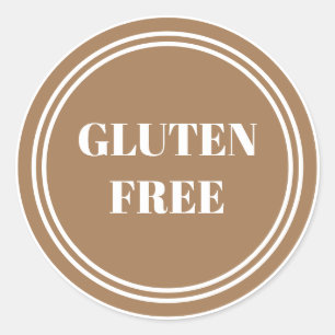 Gluten Free Allergy Safe Gold Simple Ronde Sticker