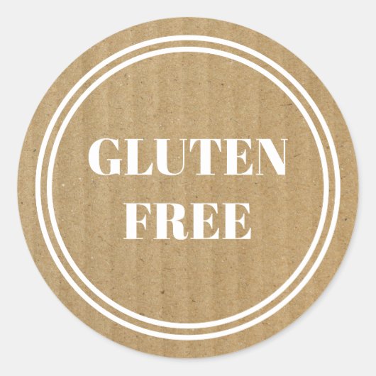 Gluten Free Allergy Safe Kraft Paper Simple Ronde Sticker (Voorkant)