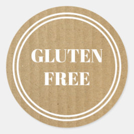 Gluten Free Allergy Safe Kraft Paper Simple Ronde Sticker