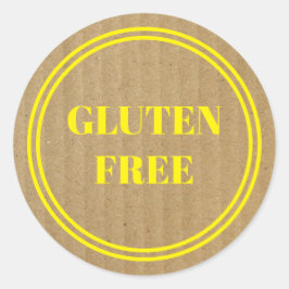 Gluten Free Allergy Safe Kraft Paper Simple Yellow Ronde Sticker