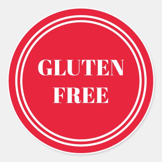 Gluten Free Allergy Safe Red Simple Classic-ronde Ronde Sticker (Voorkant)