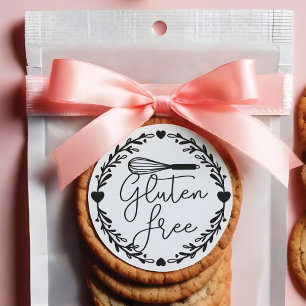 Gluten Free Bakery Whisk & Wreater Black & White Ronde Sticker