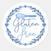 Gluten Free Bakery Whisk & Wreater Blue Ronde Sticker (Voorkant)