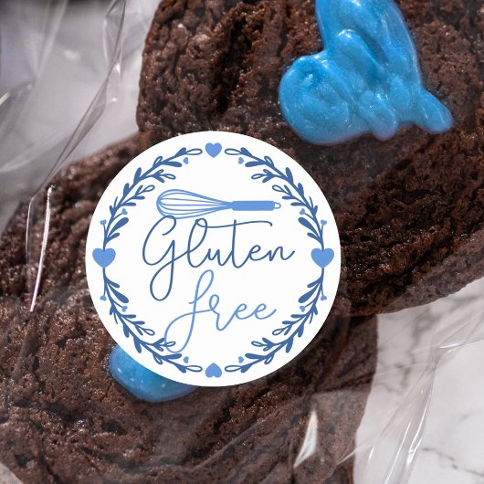 Gluten Free Bakery Whisk & Wreater Blue Ronde Sticker