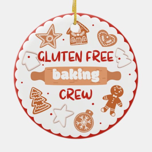 Gluten Free Baking Crew Keramisch Ornament (Achterkant)