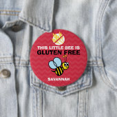 Gluten Free Bumble Bee Red Button for Celiac Alert (In situ)
