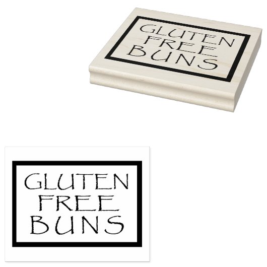 Gluten Free Buns Design Rubber Stamp Rubberstempel (Gestempeld)