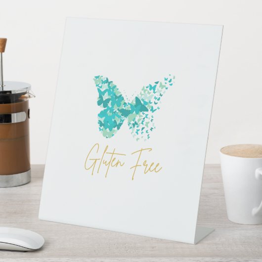 Gluten Free Butterfly Accent Reclamebord Met Voetstuk (Insitu)