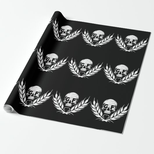 Gluten Free Cool Skull Warrior Gift Cadeaupapier (Uitgerold)