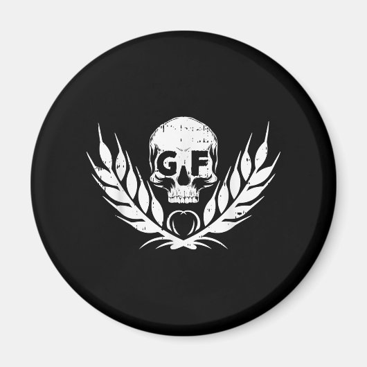 Gluten Free Cool Skull Warrior Gift Magneet (Voorkant)