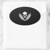 Gluten Free Cool Skull Warrior Gift Ovale Sticker (Tas)
