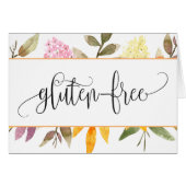 Gluten Free Floral Table Tent Card (Voorkant Horizontaal)