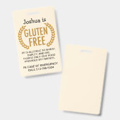 Gluten Free Food Allergy Warning Badge (Voor- en achterkant)