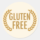 Gluten Free Food Allergy Warning Ronde Sticker (Voorkant)
