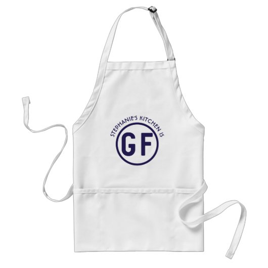 Gluten Free GF Circle in Navy Blue Apron Standaard Schort (Voorkant)