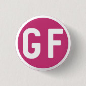 Gluten Free GF Circle Magenta Roze Button (Voorkant)