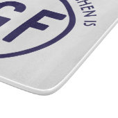 Gluten Free GF Circle Navy Blue Cutting Board Snijplank (Hoek)