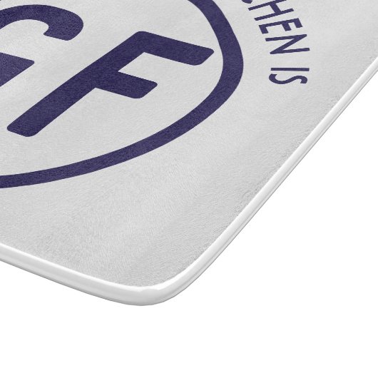 Gluten Free GF Circle Navy Blue Cutting Board Snijplank (Hoek)