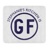 Gluten Free GF Circle Navy Blue Cutting Board Snijplank (Voorkant)