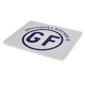 Gluten Free GF Circle Navy Blue Cutting Board Snijplank (Hoek)