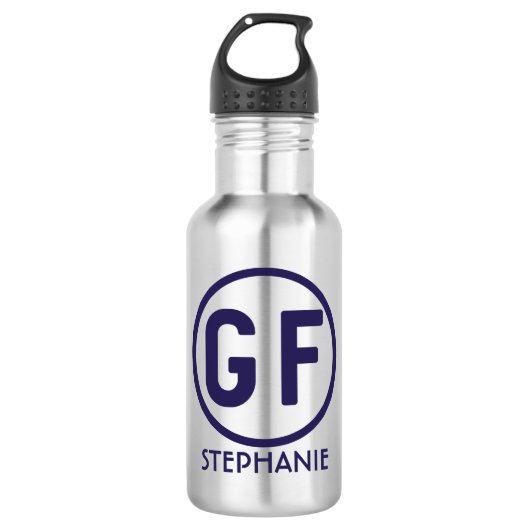 Gluten Free GF Personalized Water Bottle Waterfles (Voorkant)
