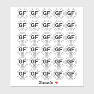 Gluten Free GF-symbool klein  Sticker