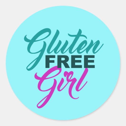 Gluten Free Girl Ronde Sticker (Voorkant)
