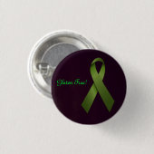 Gluten Free Green Ribbon Ronde Button 3,2 Cm (Voorkant /achterkant)