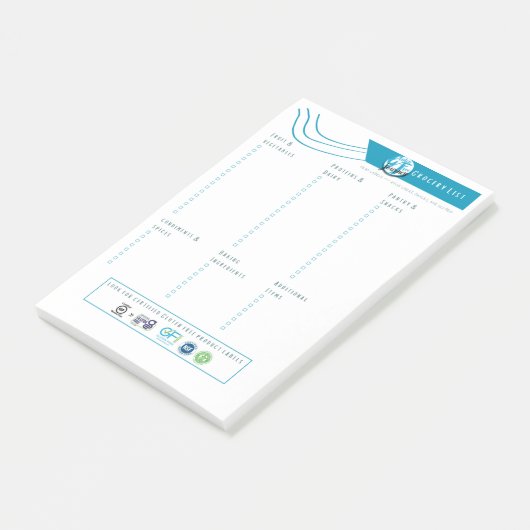 Gluten Free Grocery List | Fillable Notepad Post-it® Notes (Schuin)