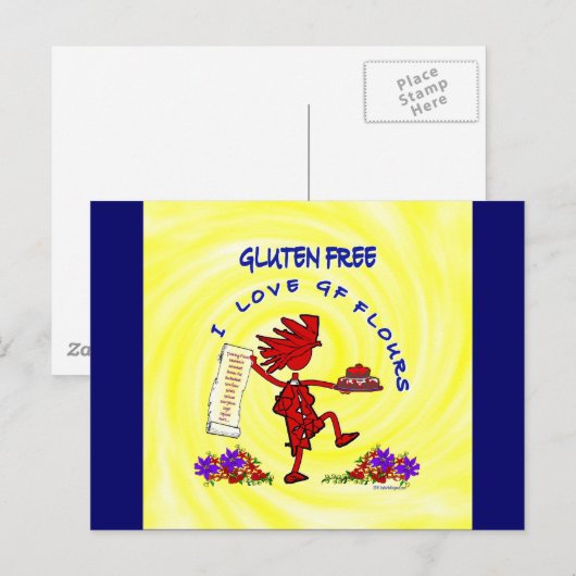 Gluten Free Joyful-ontwerp Briefkaart (Voorkant / Achterkant)