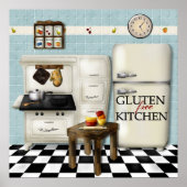 Gluten Free Kitchen - Blauwgroen Poster (Voorkant)