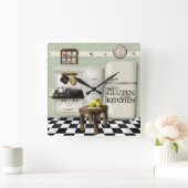 Gluten Free Kitchen Green Clock Vierkante Klok (Huis)