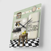 Gluten Free Kitchen Green Clock Vierkante Klok (Hoek)