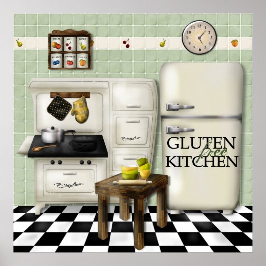 Gluten Free Kitchen Green Poster (Voorkant)