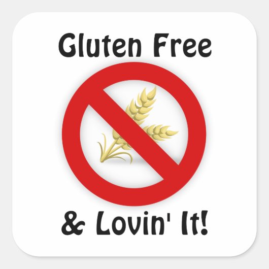 Gluten Free & Lovin' IT-stickers Vierkante Sticker (Voorkant)