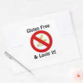 Gluten Free & Lovin' IT-stickers Vierkante Sticker (Envelop)