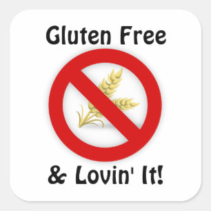 Gluten Free & Lovin' IT-stickers Vierkante Sticker