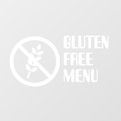 Gluten Free Menu Restaurant Window Cling Raamsticker (Vel)