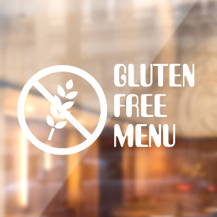 Gluten Free Menu Restaurant Window Cling Raamsticker