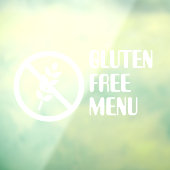 Gluten Free Menu Restaurant Window Cling Raamsticker (Vel 3)