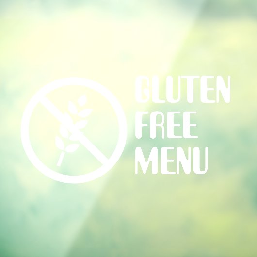 Gluten Free Menu Restaurant Window Cling Raamsticker (Vel 3)