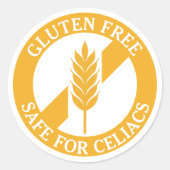 Gluten Free Safe for Celiacs Awareness Sticker (Voorkant)