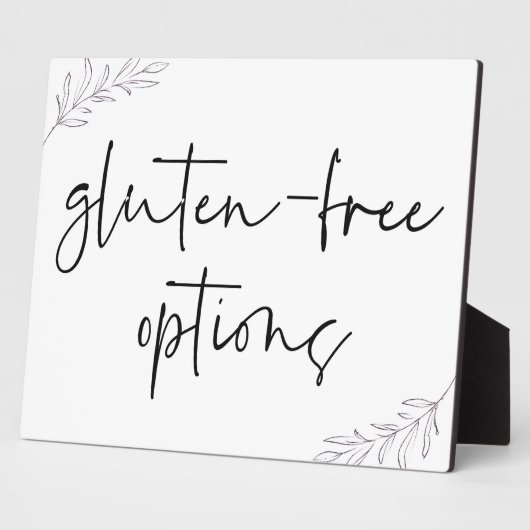 Gluten free sign Tabletop Plaque met Easel Fotoplaat (Zijkant)