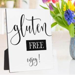 Gluten free sign Tabletop Plaque met Easel Fotoplaat