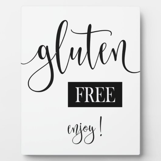 Gluten free sign Tabletop Plaque met Easel Fotoplaat (Voorkant)