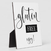 Gluten free sign Tabletop Plaque met Easel Fotoplaat (Zijkant)