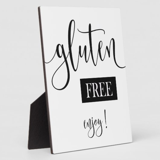 Gluten free sign Tabletop Plaque met Easel Fotoplaat (Zijkant)