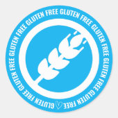Gluten Free Sticker Labels - Blue & White (Voorkant)