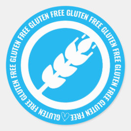 Gluten Free Sticker Labels - Blue & White