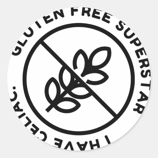 Gluten Free Superstar - Ik heb Celiac BTS-etikette Ronde Sticker (Voorkant)